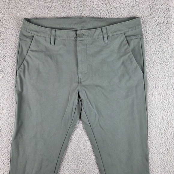 BYLT Premium Basics Men 36 Green Everyday Pant 2.0 Slim Fit Performance Stretch - Picture 2 of 11
